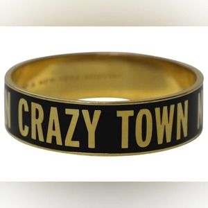 Kate Spade "Crazy Town" Idiom Bangle in Black Metal